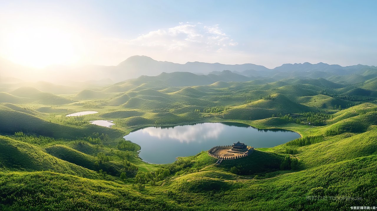 风景山脉景色宁静景观山峰群山唯美天空自然