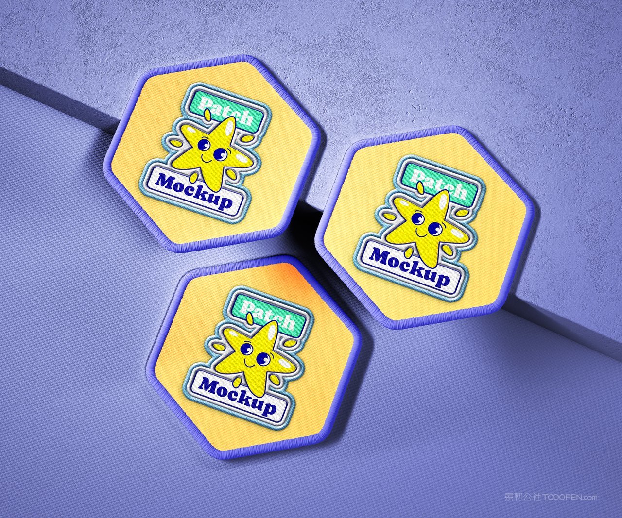 【1634期】卡通圆形方形六边形刺绣徽章样机 (26)