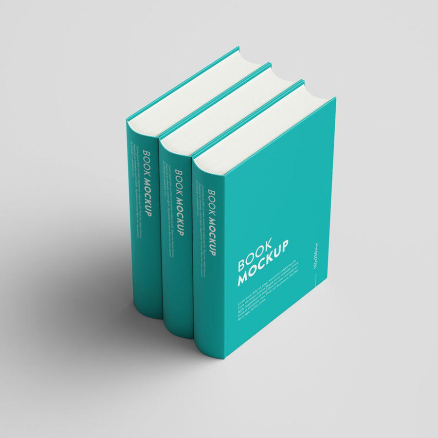 青色厚图书封面书籍样机 (1)