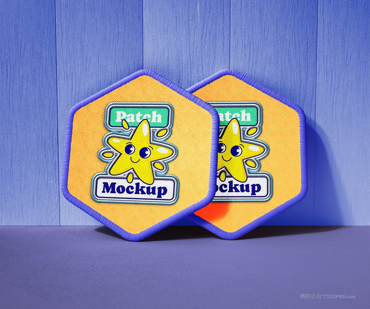 【1634期】卡通圆形方形六边形刺绣徽章样机 (21)