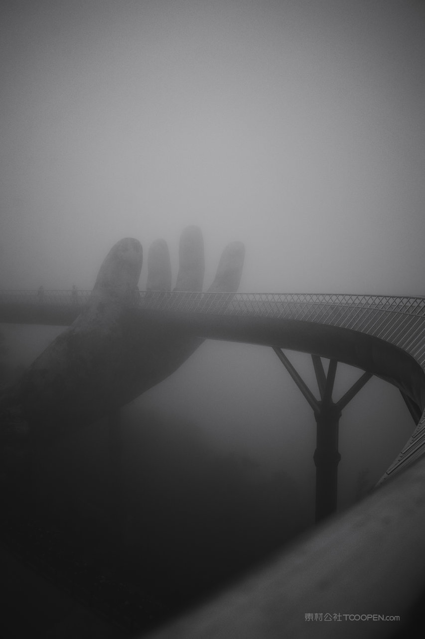 迷雾高速路风景画图片