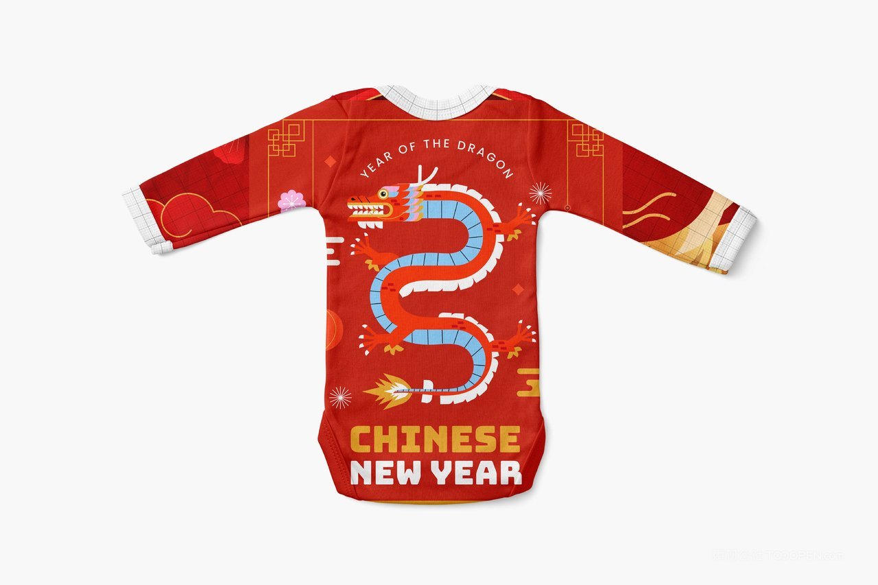【1387期】2024年红色龙年婴儿抱背睡袋图案印花样机 (3)