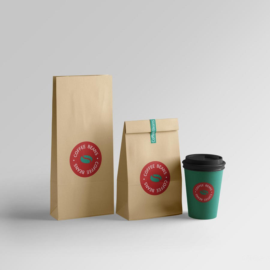 牛皮纸咖啡食品外卖包装样机