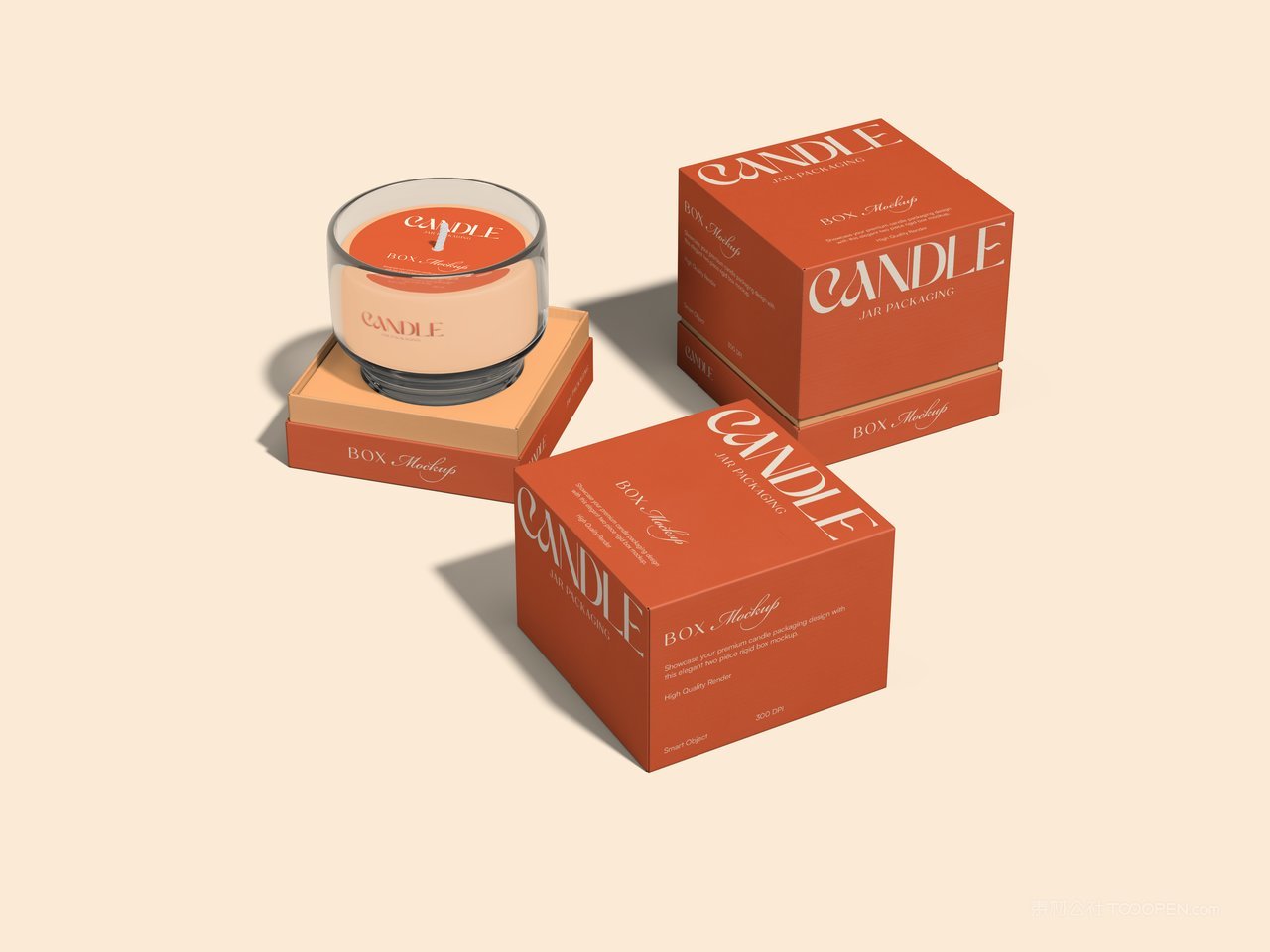 蜡烛和包装盒样机