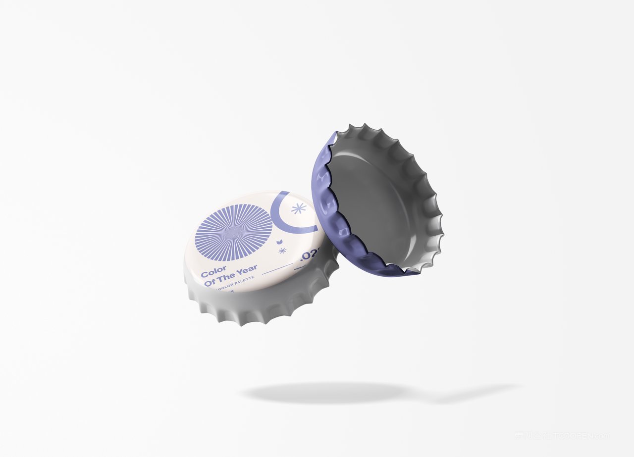 品牌啤酒瓶盖子文创企业ps分层智能样机