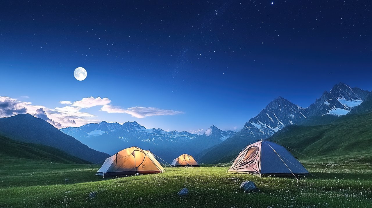 意境高山唯美山峰风景宁静群山天空