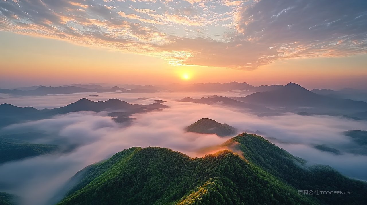 风景高山唯美群山宁静意境天空山峰