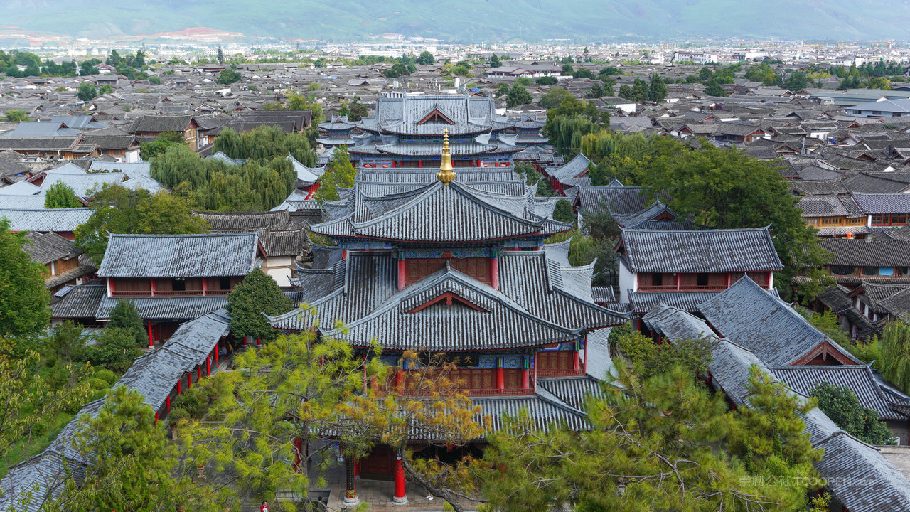 丽江古城木府全景