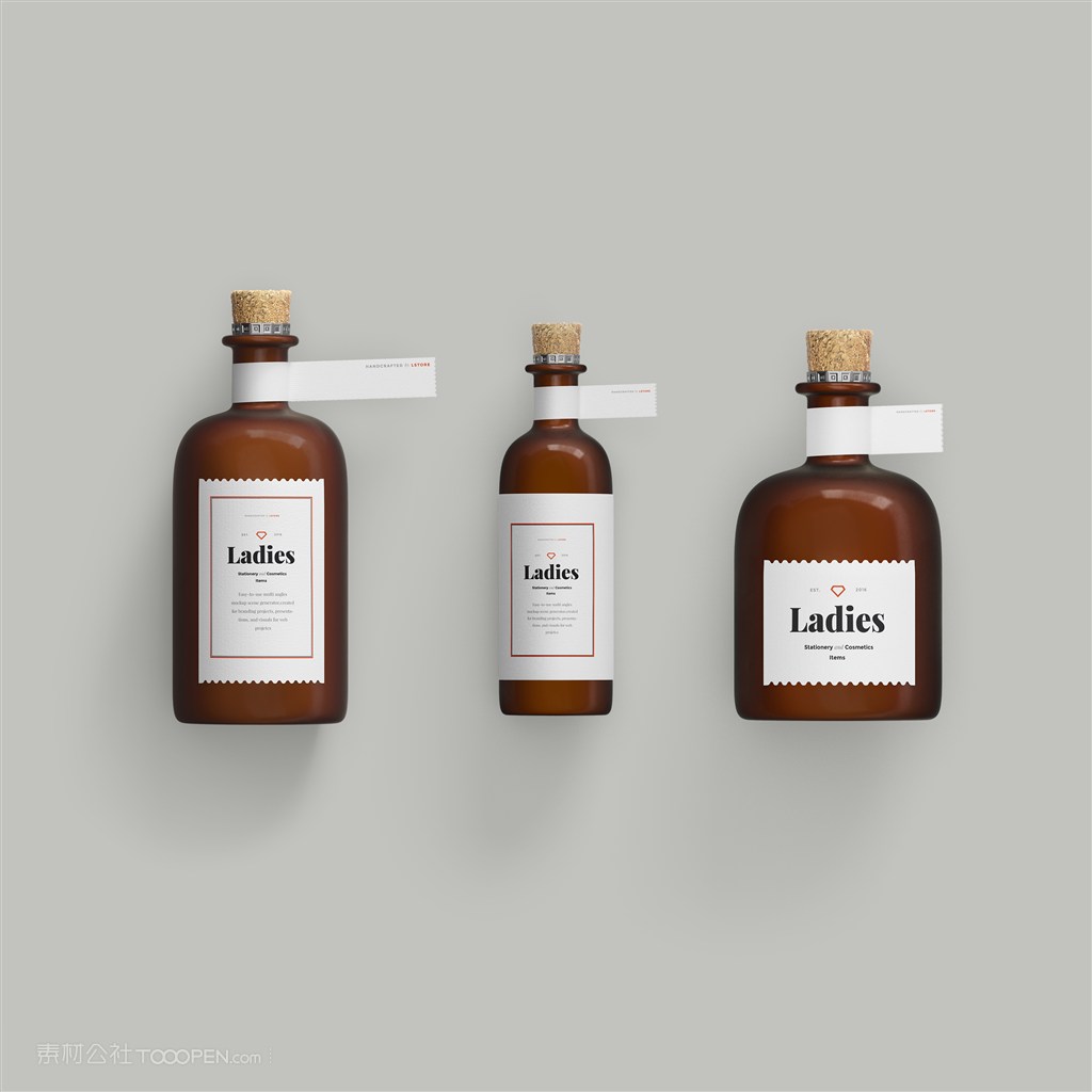 木塞避光精油分装瓶样机素材