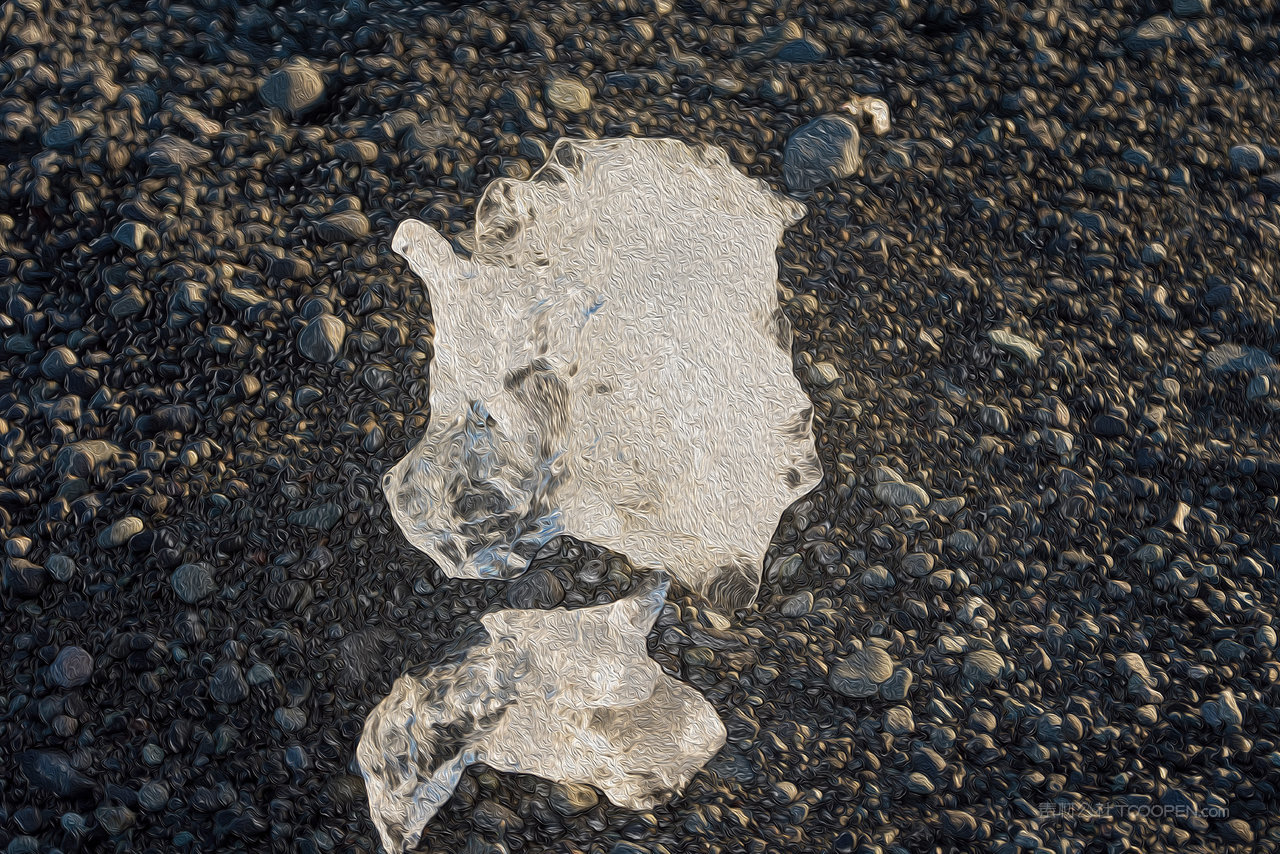 冰川河流风景画图片