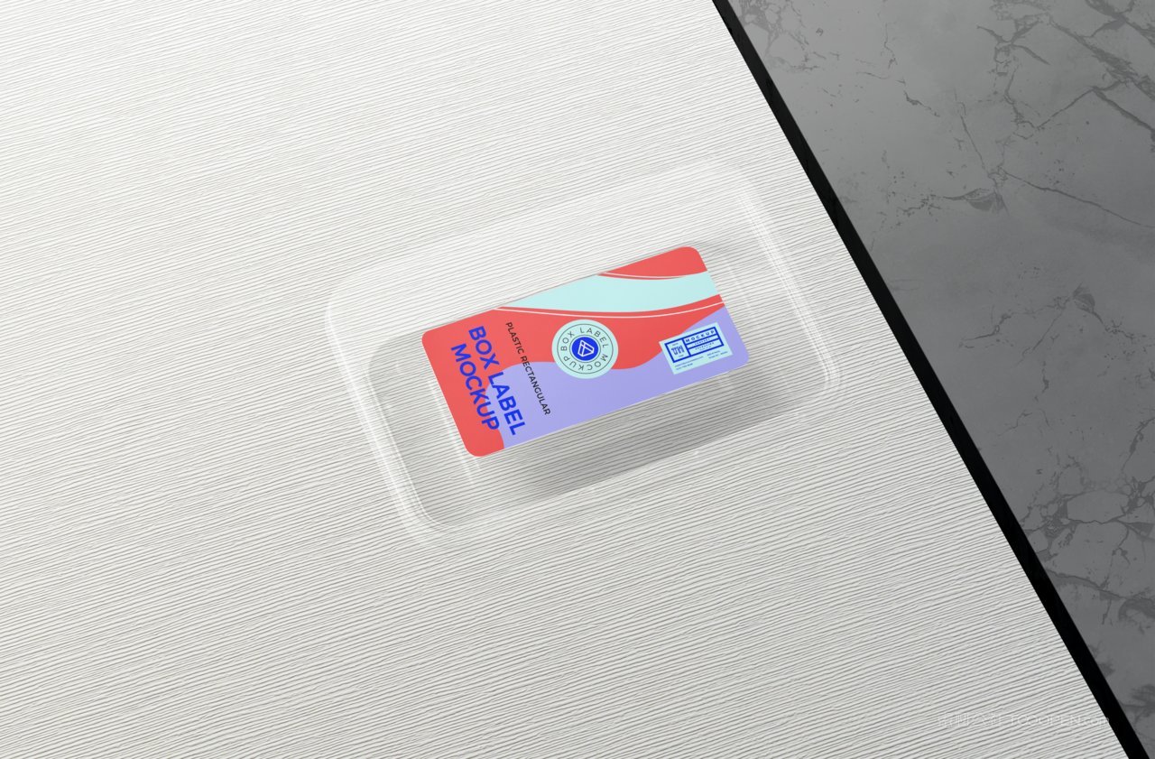 塑料矩形盒标签样机