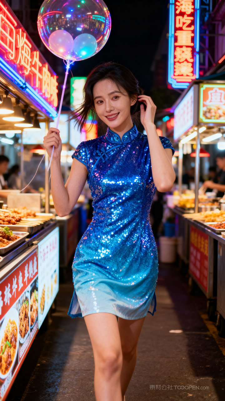 旗袍美女性感气质长腿模特国风女性