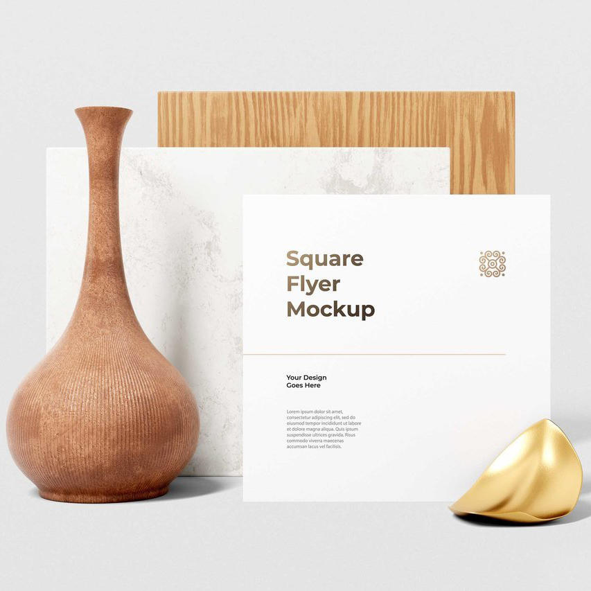 方形传单设计样机