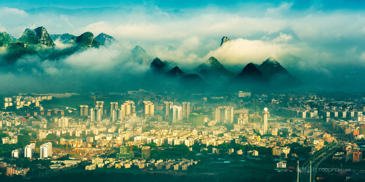 唯美桂林山水风景画