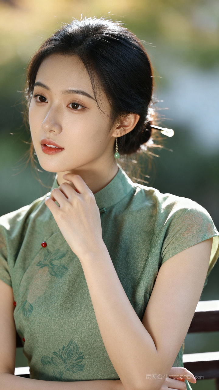 女性国风气质美女长腿模特旗袍性感