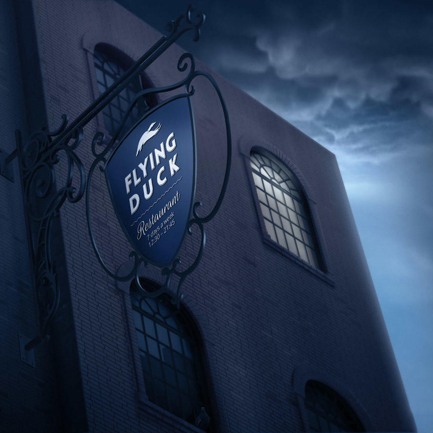 复古广告牌样机