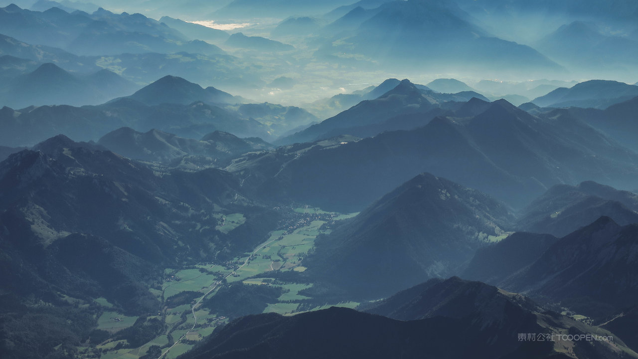 阿尔卑斯山风景画图片