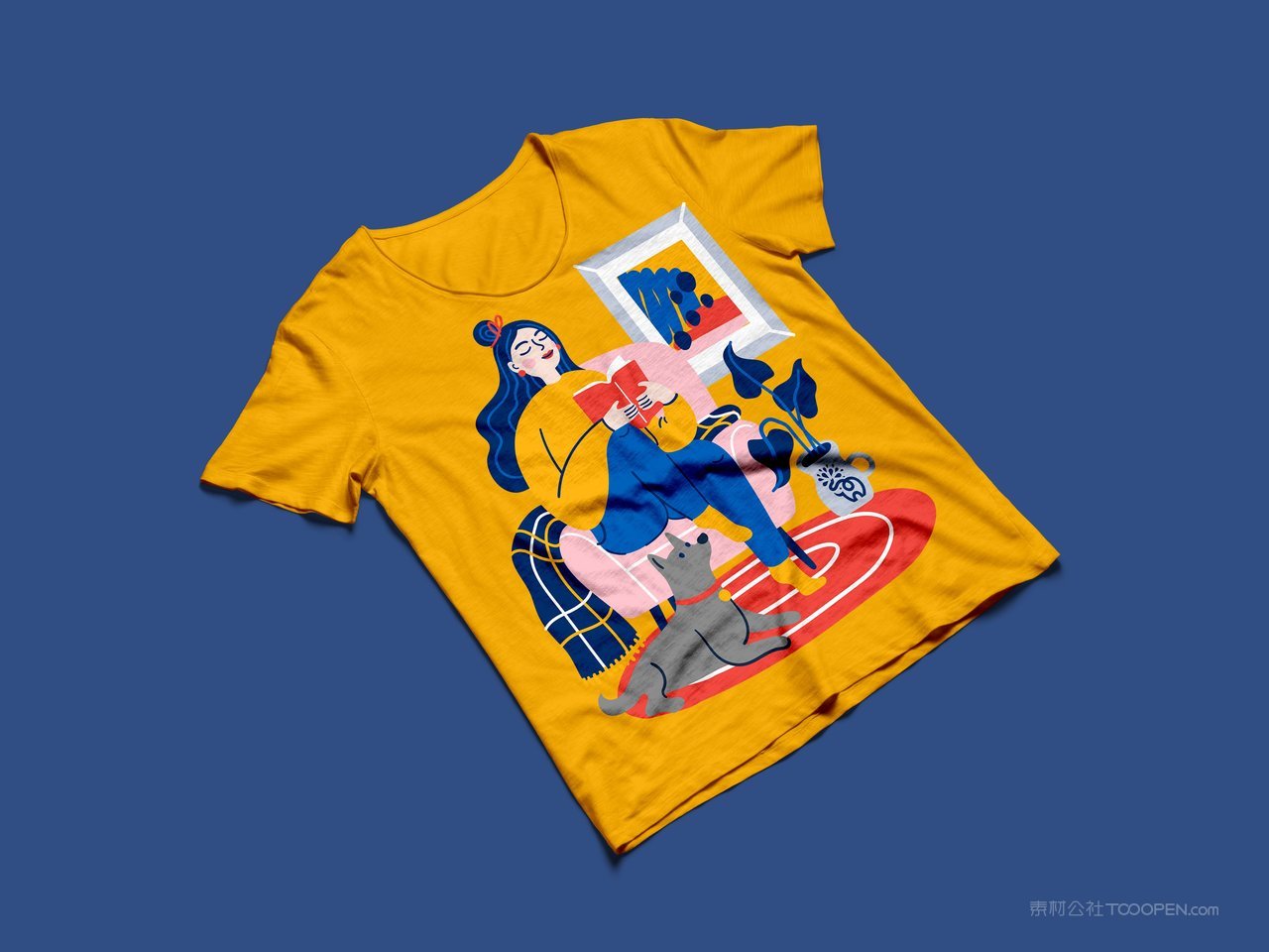 t恤蓝色品牌vi展示贴图一键样机