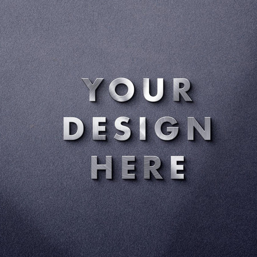 银色金属3d标志样机