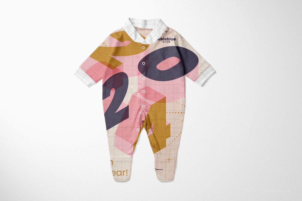 【1387期】2024年红色龙年婴儿爬行服图案印花样机  (3)