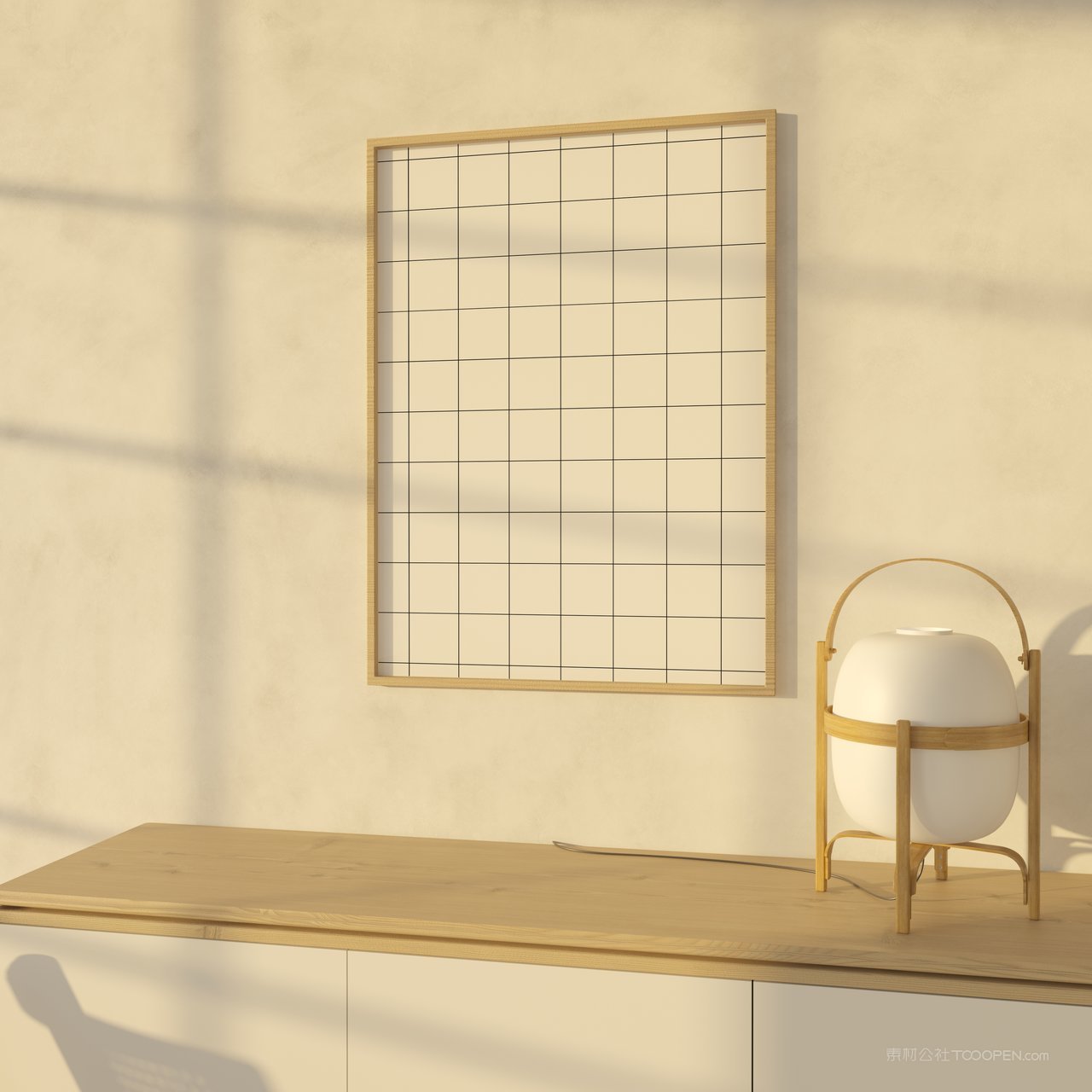 极简温暖精致挂画室内场景装饰画展会作品展示样机 (2)