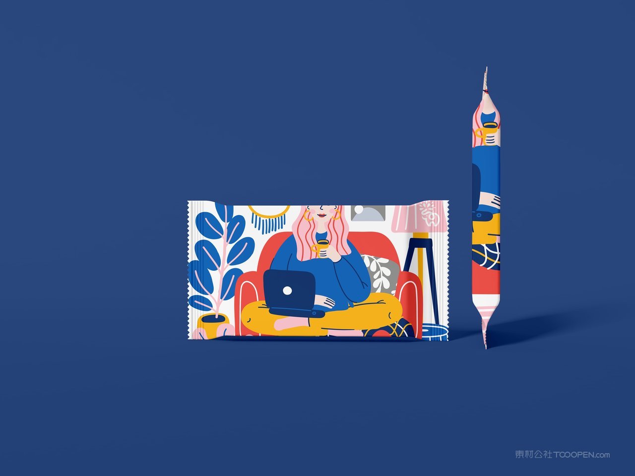 湿纸巾包装立体图蓝色品牌vi展示贴图一键样机