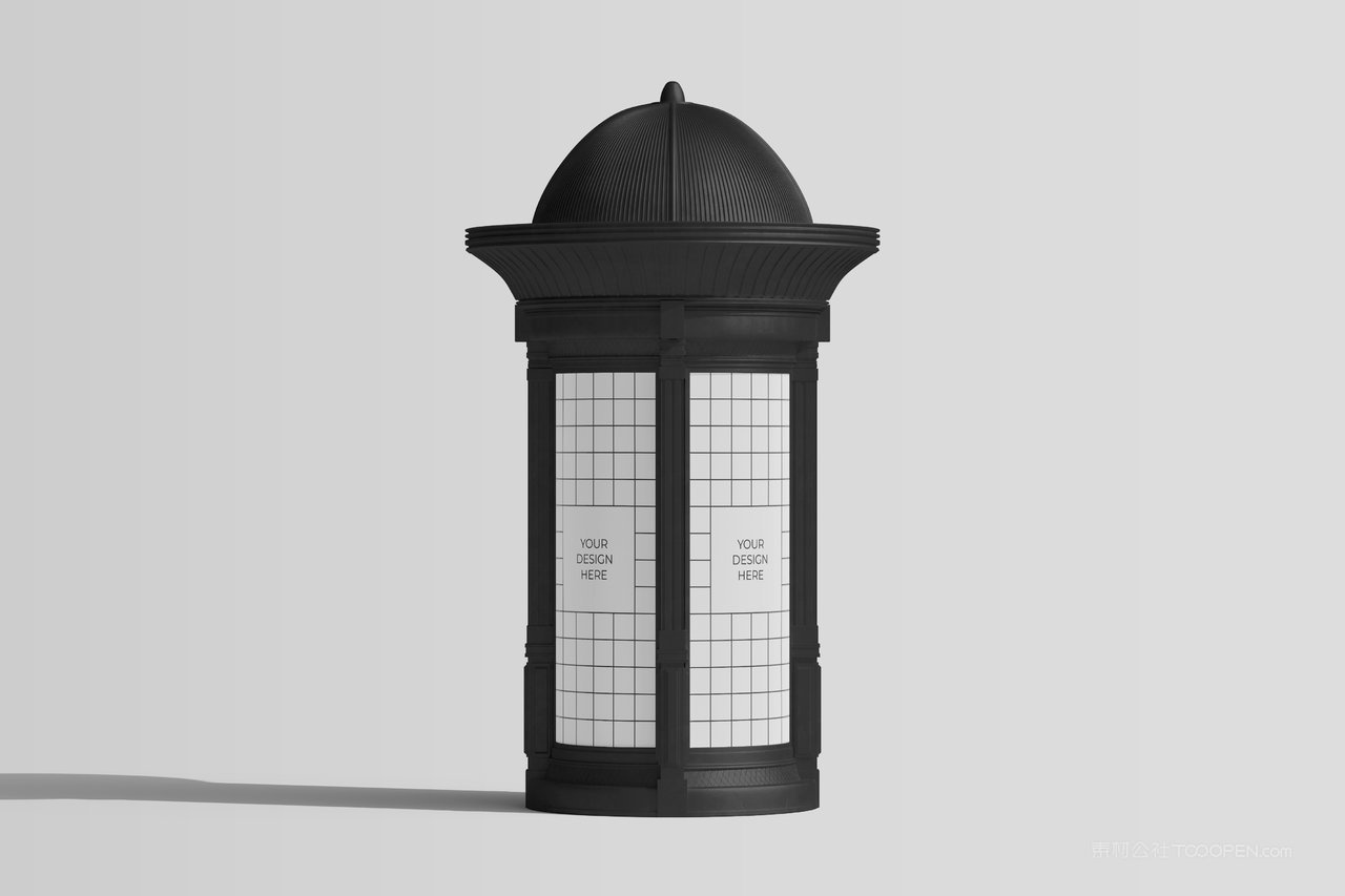 复古圆街专栏广告样机