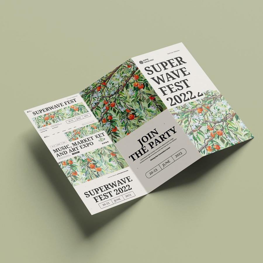 碎花小清新绿文创品牌vi样机