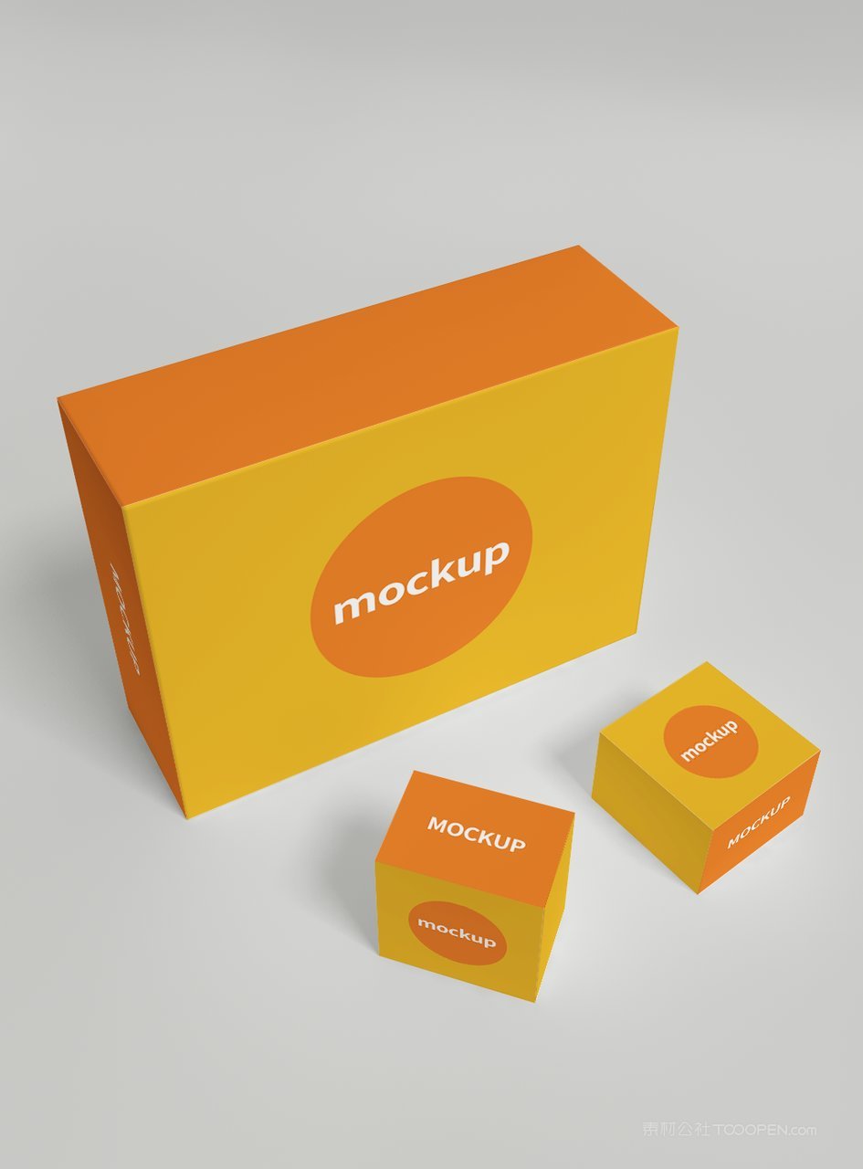 温暖桔色中秋月饼礼品盒精美ps场景样机