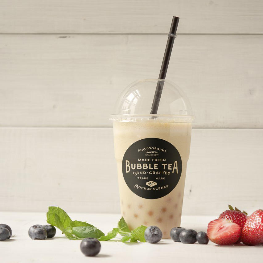 水果茶饮料吸管奶茶杯样机 (6)