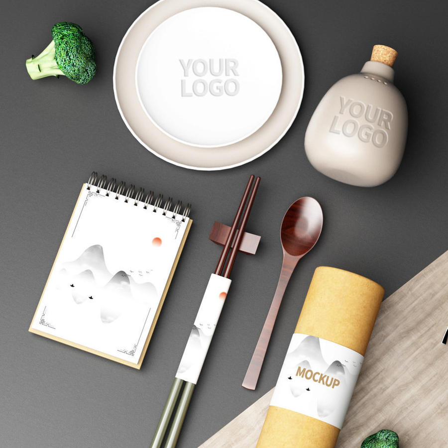 高端餐饮美食品牌vi样机