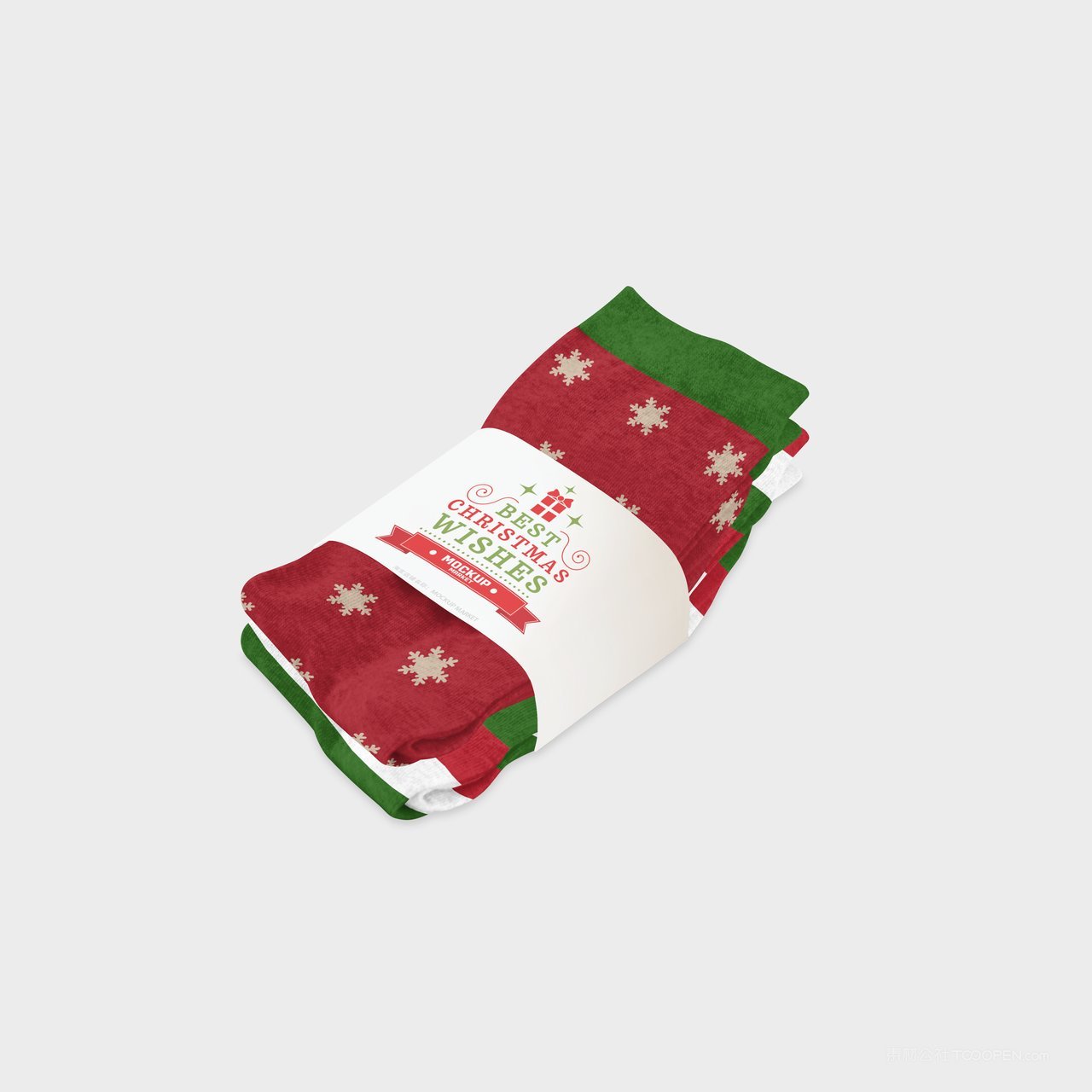 圣诞袜多角度展示高品质psd样机 (4)