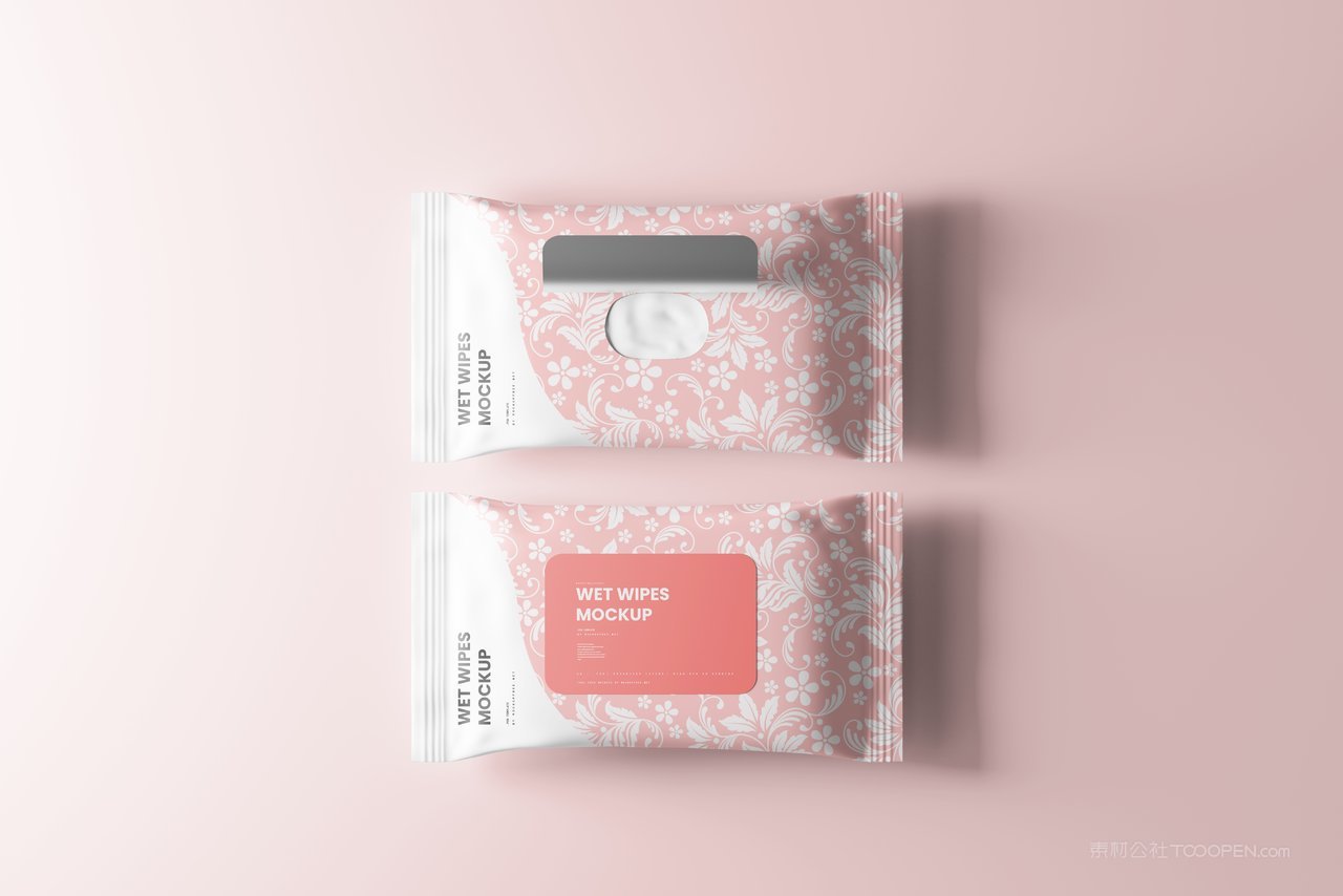 【1265期】粉色湿巾纸巾包装设计样机 (1)