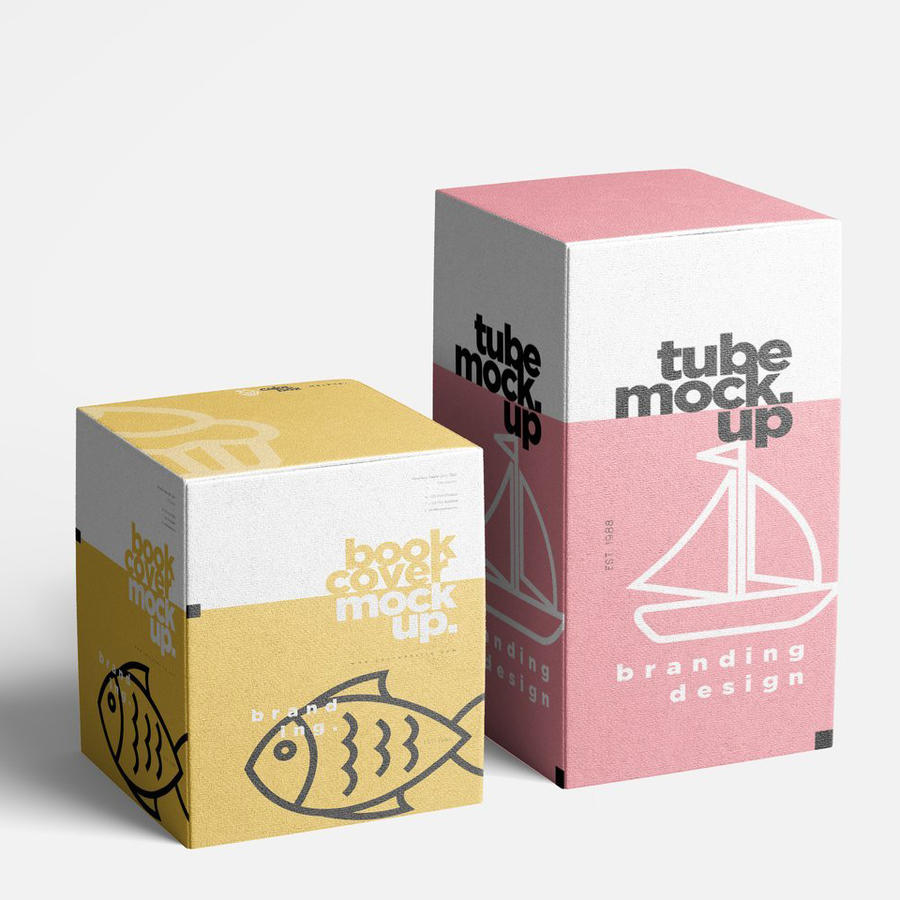 矩形纸盒包装效果图vi展示样机 (4)