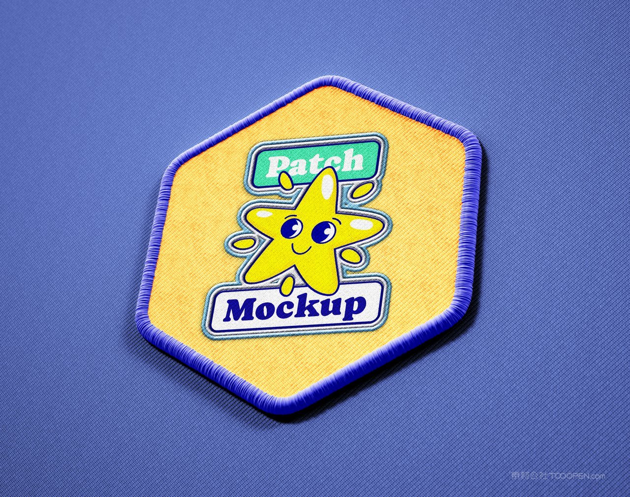 【1634期】卡通圆形方形六边形刺绣徽章样机 (27)