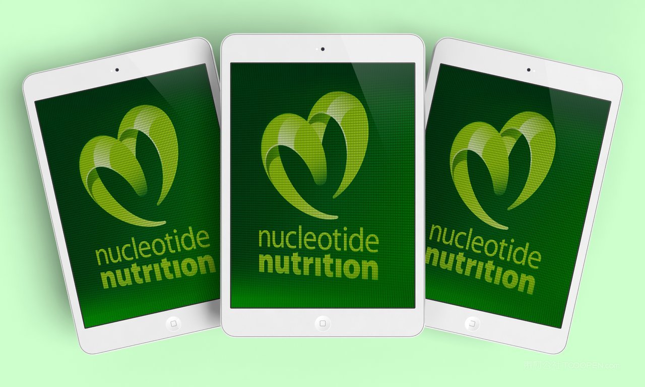 清新绿平板vi办公用品样机贴图