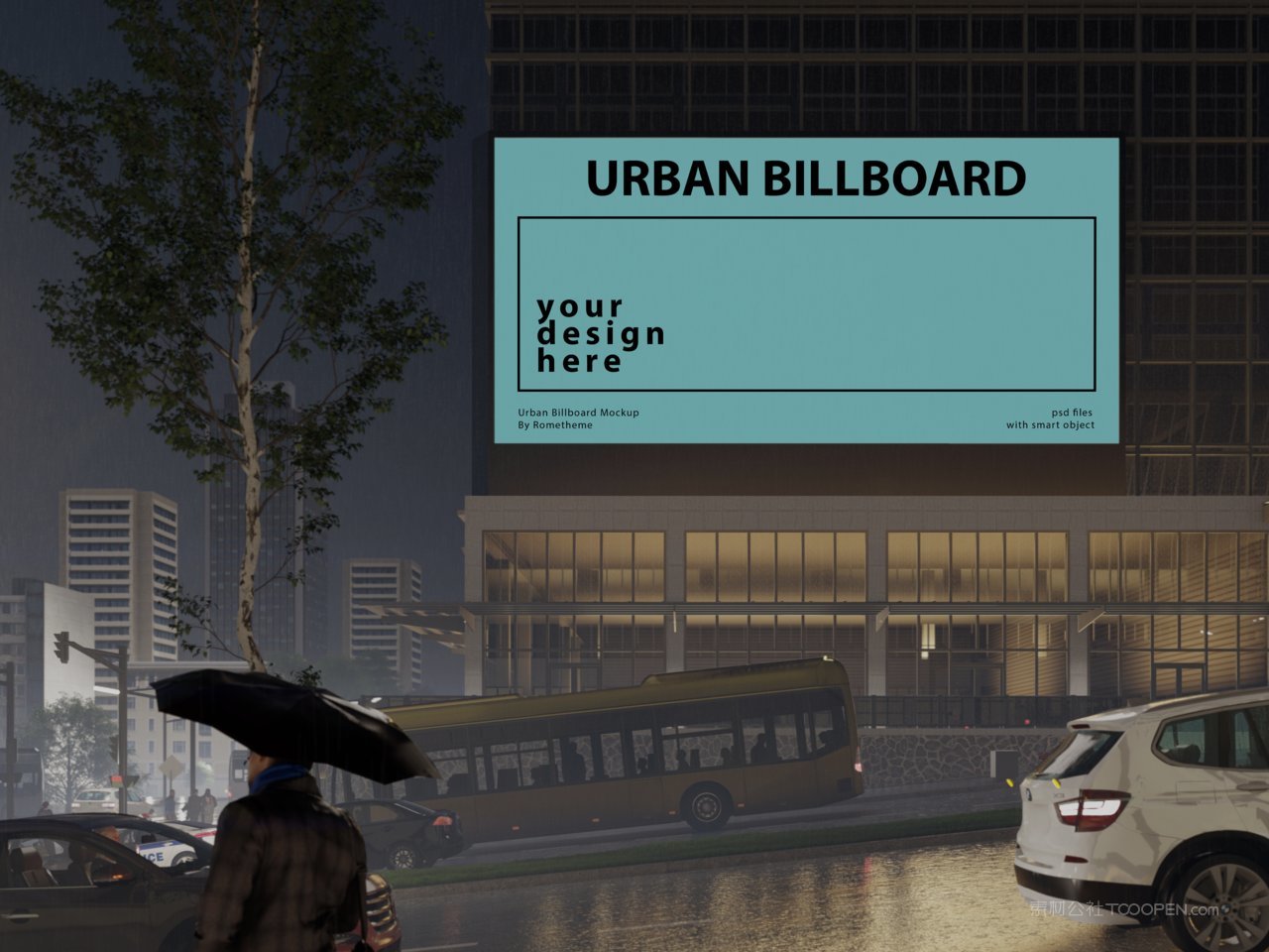 城市广告牌样机