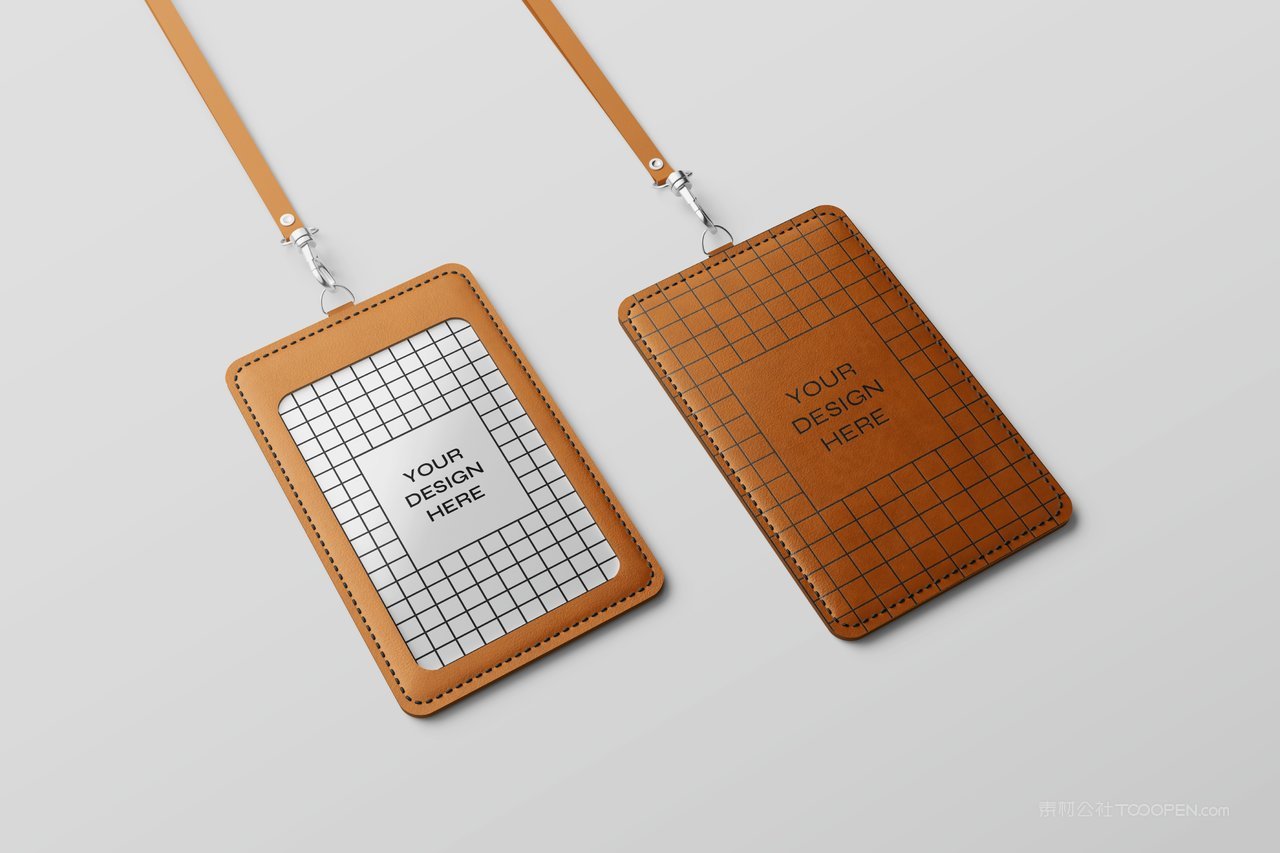 皮革证工牌夹样机