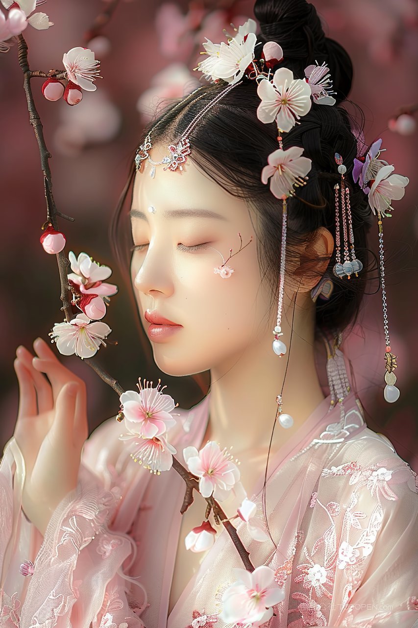 女性美女彩妆年轻优美青春少女活力优雅