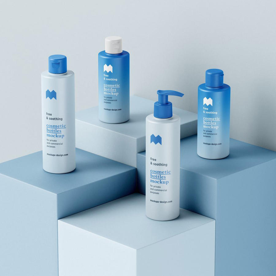 蓝色洗护套装品牌vi样机 (1)