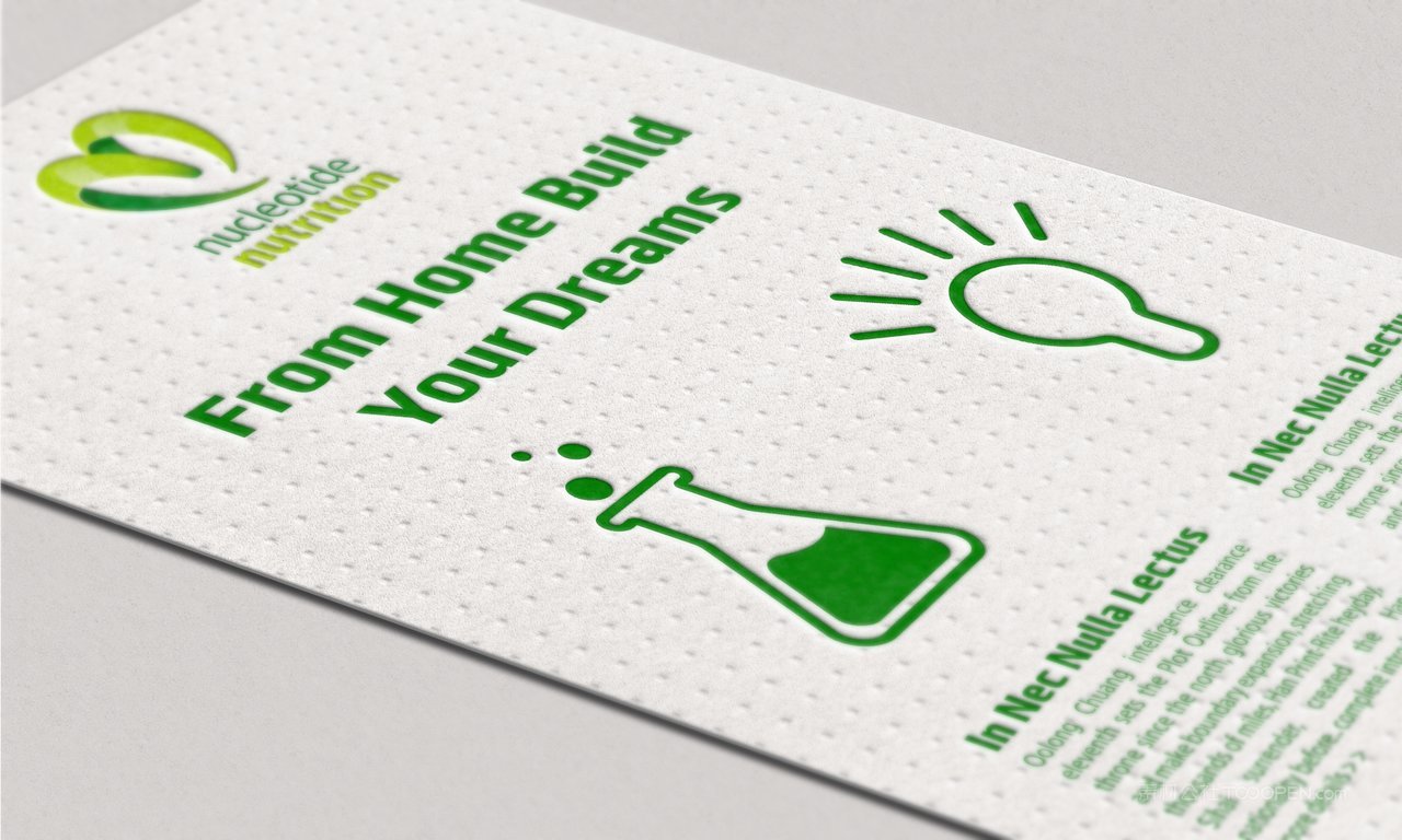 清新绿宣传单vi办公用品样机贴图