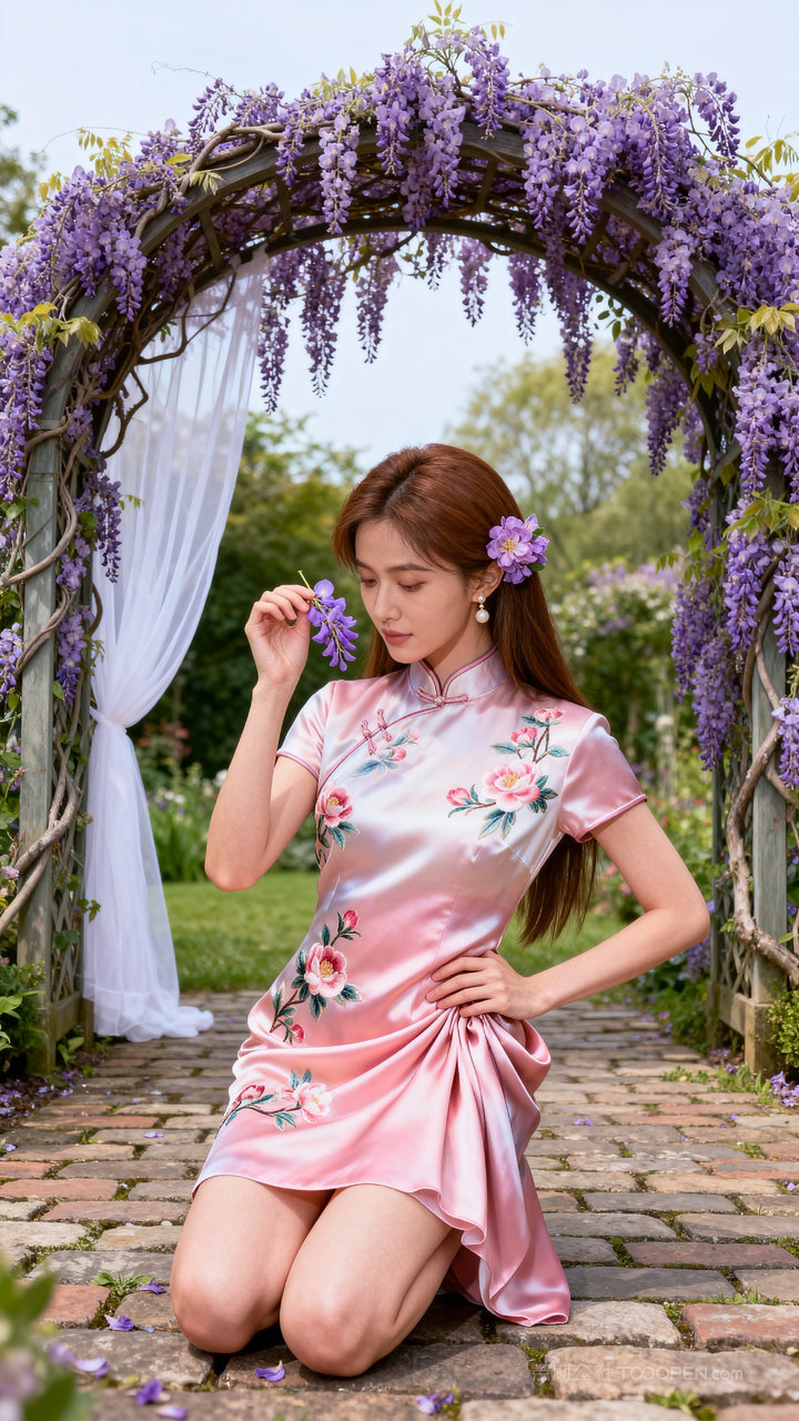 女性国风气质美女模特旗袍性感长腿