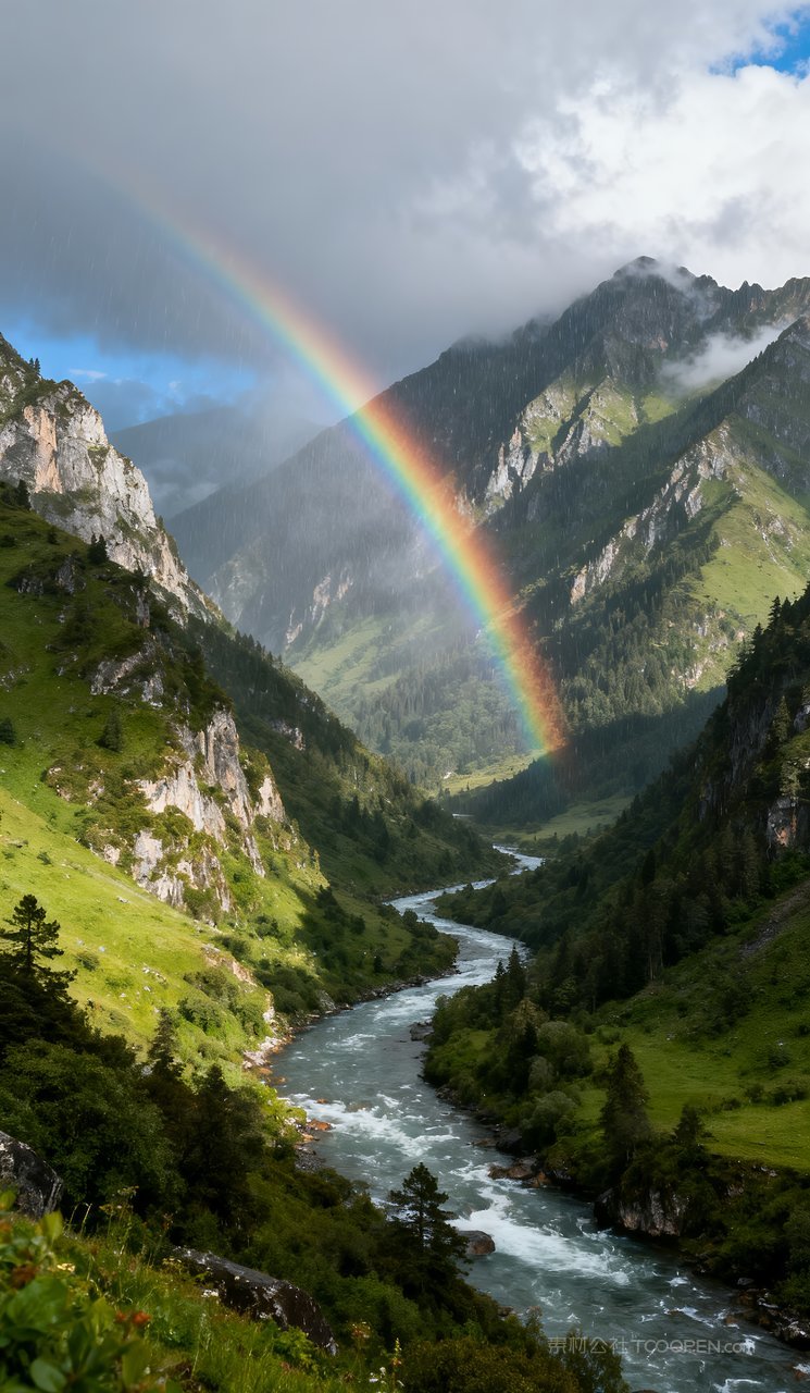 风景天空自然河流春天唯美意境山水山峰