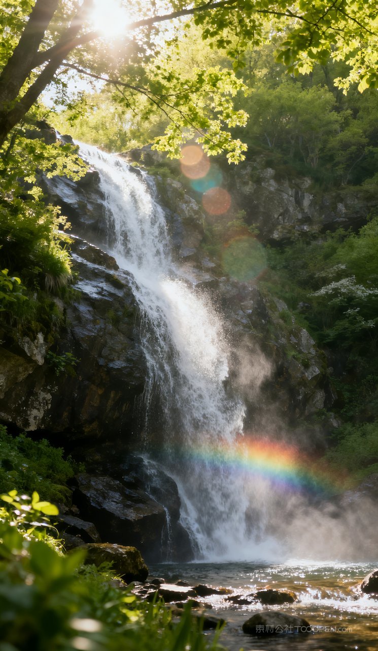 天空春季山峰河流春天景色山水自然唯美风景
