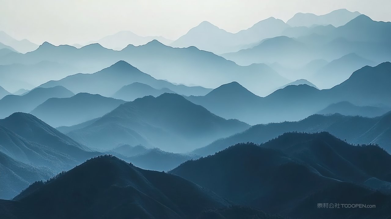 自然群山风景山峰景色山脉天空唯美宁静