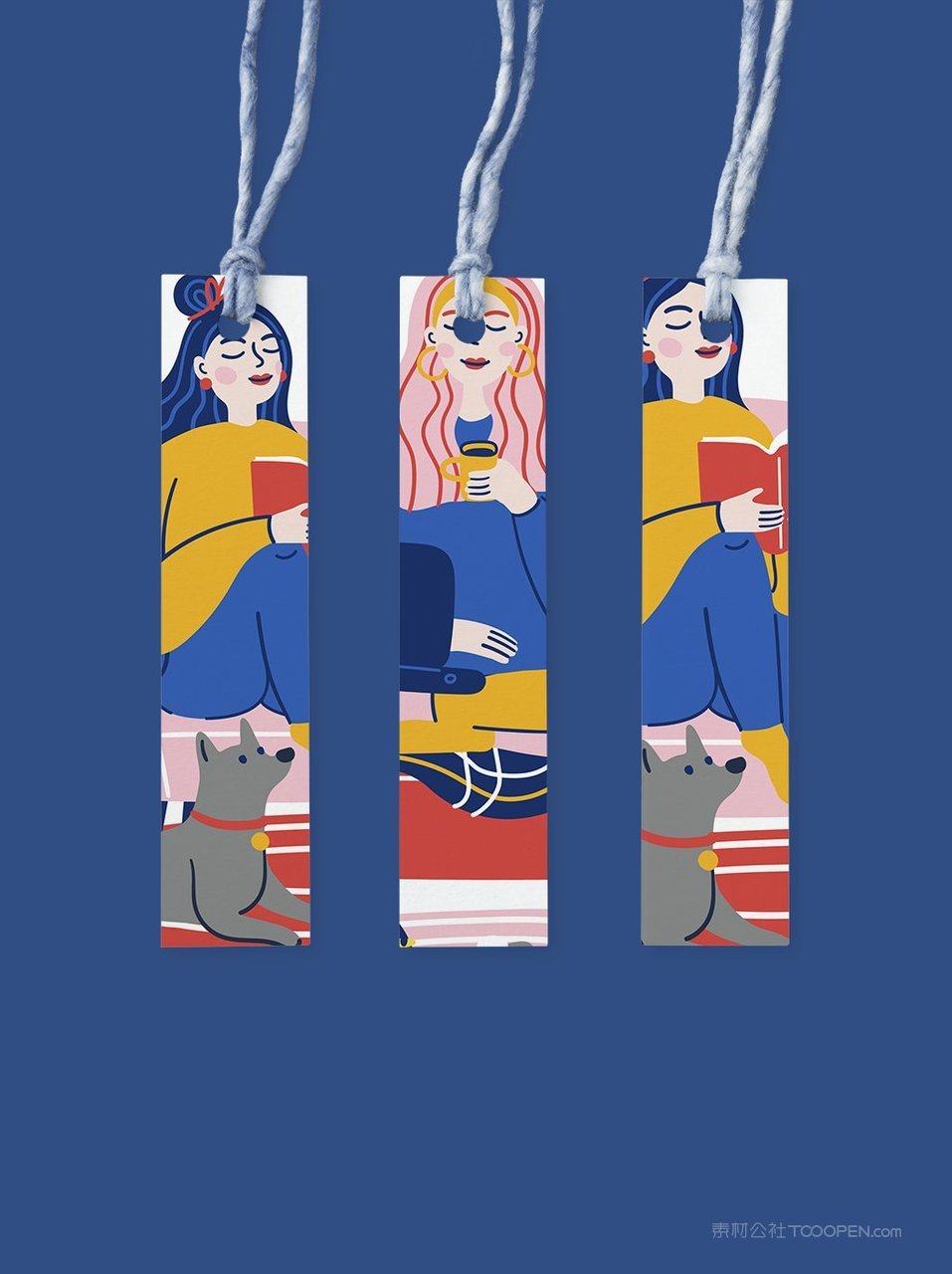 吊牌书签蓝色品牌vi展示贴图一键样机