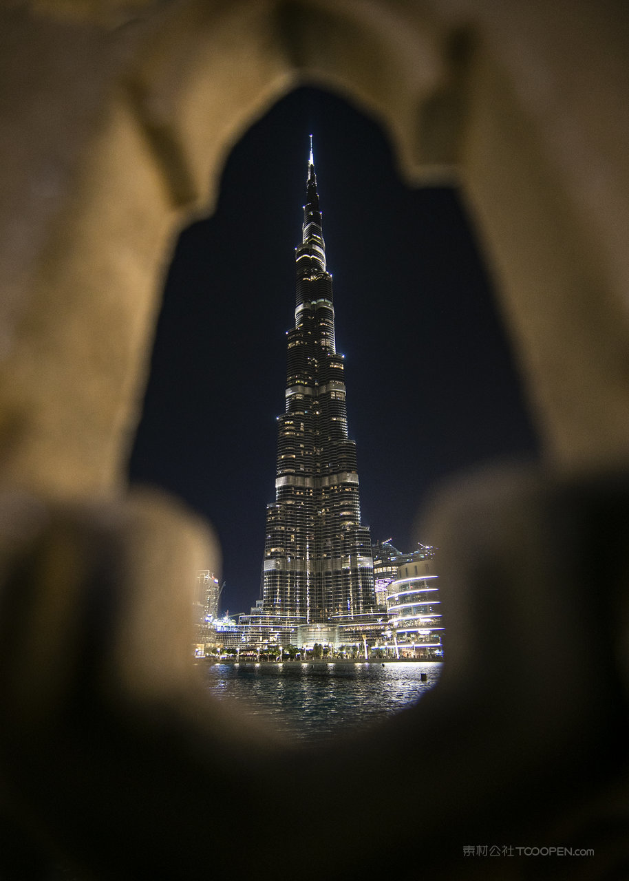 迪拜城市建筑风景画