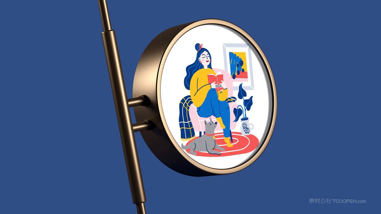 圆形灯箱招牌品牌vi展示贴图一键样机