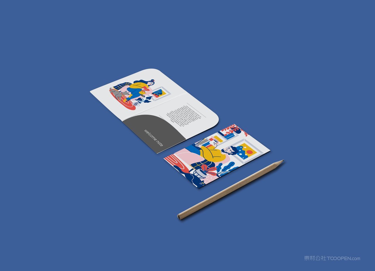 宣传单蓝色品牌vi展示贴图一键样机 (93)