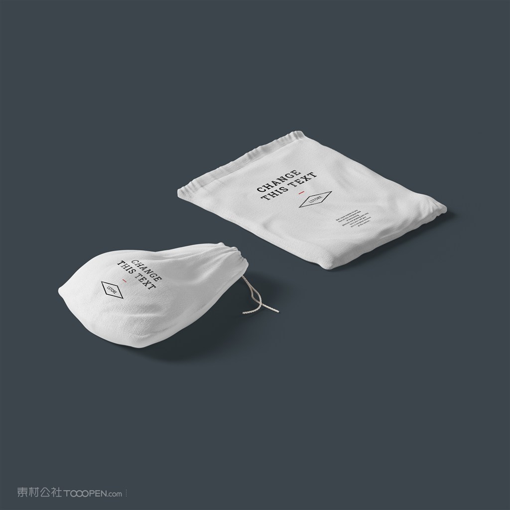 白色抽绳布袋样机素材